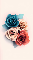 A 3D logo of a rose flower, featuring a single, realistic rose bloom with layered petals in a rich red tone, highlighted by gentle gradients for depth.