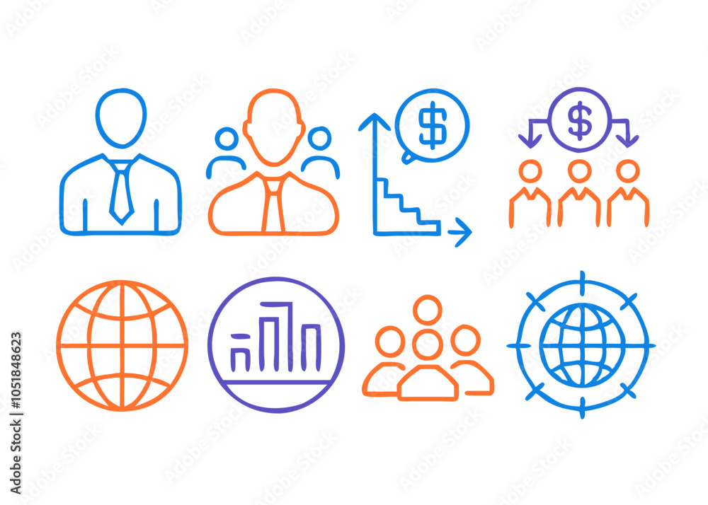 Aufkleber a vibrant illustration representing social network concepts, featuring interconnected icons and symb