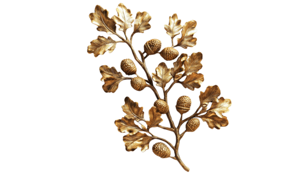 Oak branch with acorns