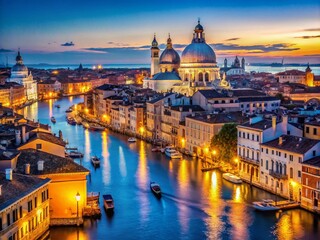 Fototapeta premium Breathtaking Drone Photography of Venice's Iconic Canals and Architecture for Stunning Views