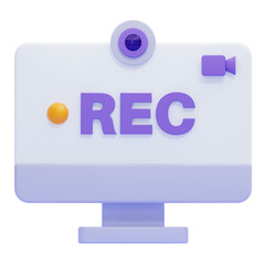 Obraz premium PNG 3D recording icon isolated on a white background 