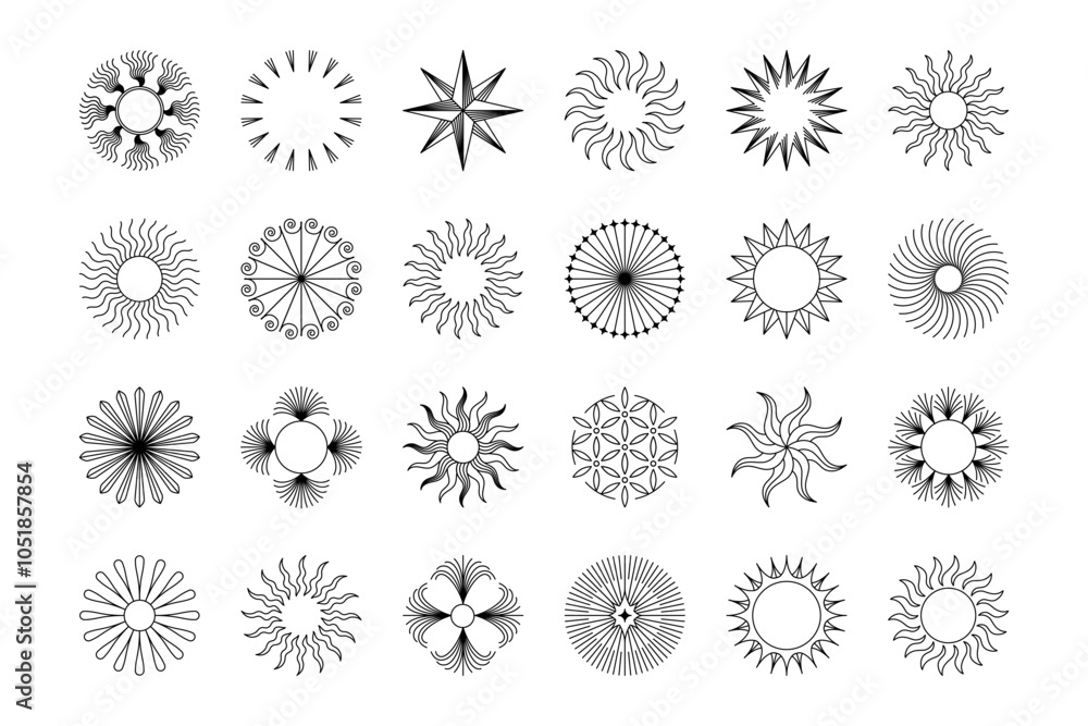 Poster Vector minimal geometric illustrations set, futuristic digital trendy abstract aesthetic linear compositions, prints, frames and graphic design elements, y2k and brutalist style, psychedelic forms 