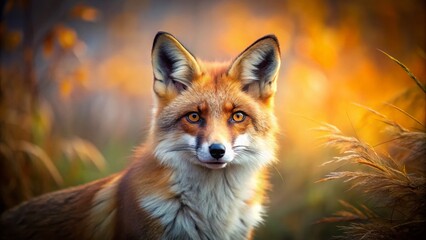 Obraz premium Captivating Long Exposure Portrait of a Red Fox in Nature, Showcasing Its Grace and Beauty
