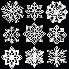 Die Cut Vinyl Snowflake Stickers: Geometric Festive Designs