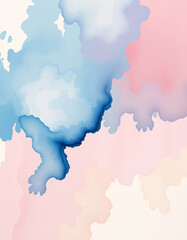 Obraz premium calming rhythms, abstract paint stains of delicate watercolor colors