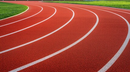 Curved Running Track on a Sunny Day