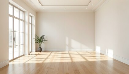 Modern Spacious Empty Room with Minimalist Design and Natural Light