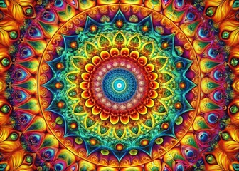 Obraz premium Colorful Spinning Mandala Animation Loop for Tranquil Visuals and Mindfulness Sessions