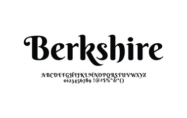 Berkshire font for logo and headline. Isolated vector typeset