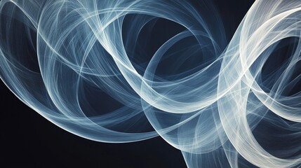 Abstract Blue and Gray Waves on Dark Background