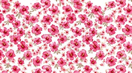 Obraz premium pink floral batik pattern on white background malaysia batik design 