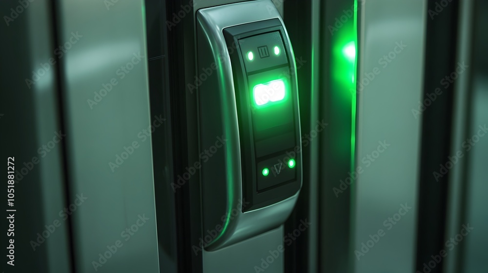 Aufkleber illuminated scanner gate entrance with smooth card reader slot for secure access control