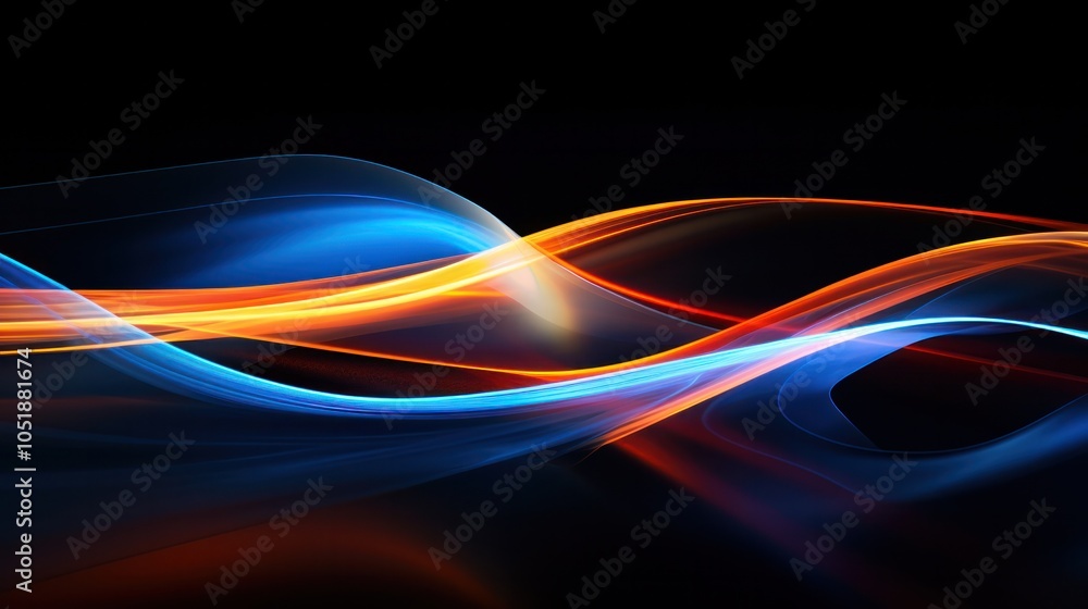 Poster the image consists of abstract lights with moving colorful light trails.