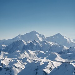 Obraz premium Nature's Majesty: Snow-Capped Mountains Touching the Sky