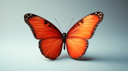 Obraz premium A close up of a red butterfly on a white background