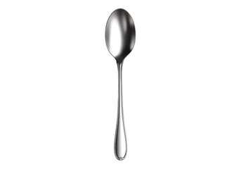 Photo of silver spoon .Transparent background. Isolated PNG.