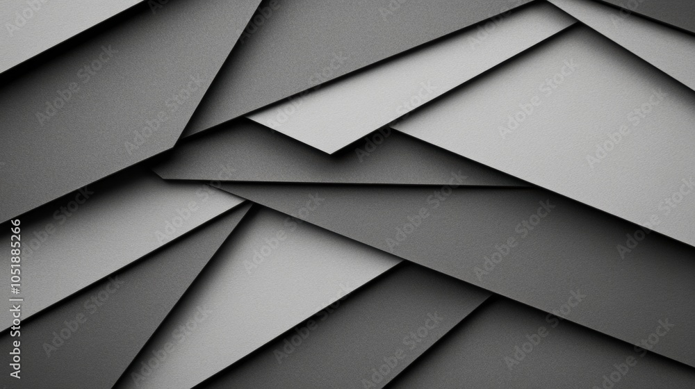 Poster abstract geometric pattern with overlapping gray layers creates a modern aesthetic, ai