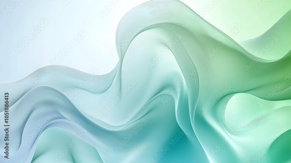 Poster soothing gradient wave backdrop with serene fluid motion and minimal design