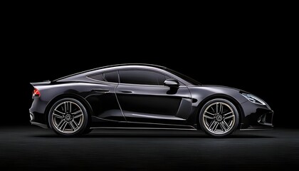 Naklejka premium Elegance in Motion: A Black Masterpiece of Automotive Design