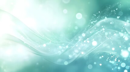 Soft Blue-Green Gradient with Elegant Light Patterns and Copy Space