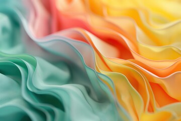 Obraz premium Colorful abstract fabric waves with soft gradient patterns
