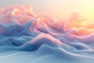 Obraz premium Abstract wave pattern with soft pastel colors and warm light.