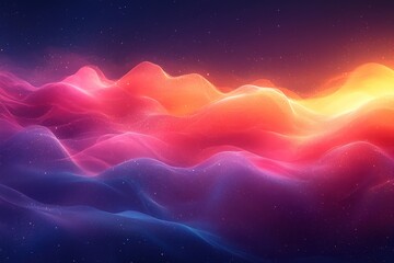 Obraz premium Abstract waves of light in pink, orange, and blue.