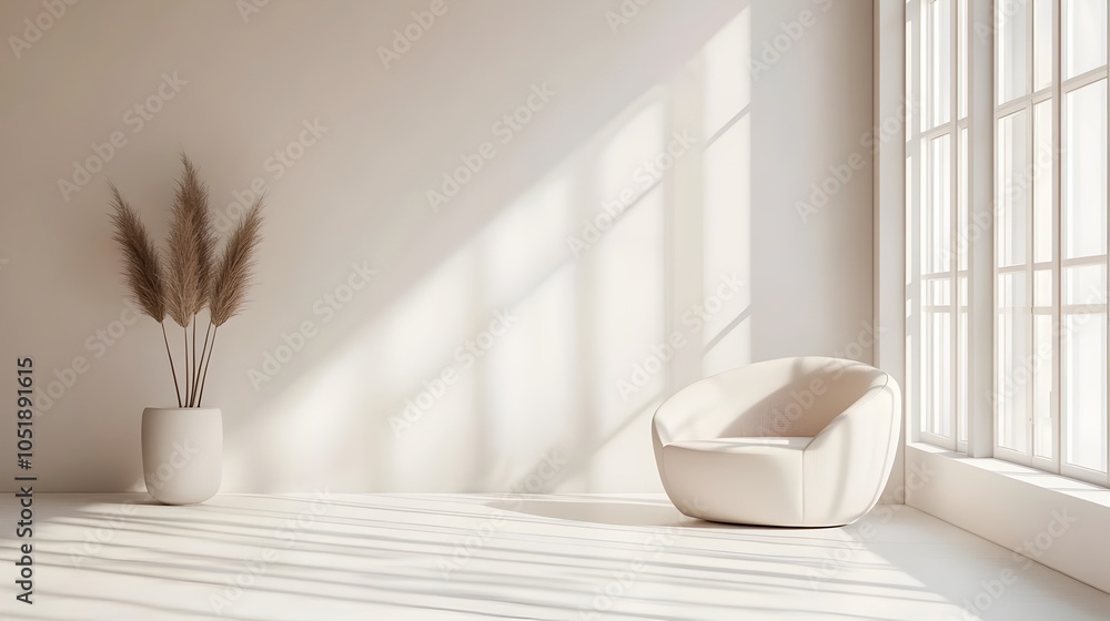 Aufkleber minimalist beige and white gradient background with subtle fade and open space