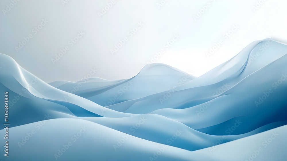 Poster soft blue gradient background with smooth transitions and ample copy space