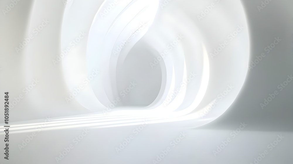 Poster Crisp White Background with Subtle Light Reflections for Ample Copy Space