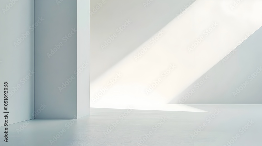 Poster minimalist white background with soft gradient corners and room for text