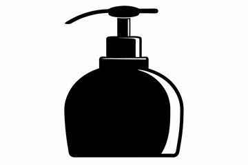 Obraz premiumSoap Bottle Silhouette Vector, Soap Pump Bottle Clipart, soap dispenser liquid water. 