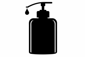 Obraz premiumSoap Bottle Silhouette Vector, Soap Pump Bottle Clipart, soap dispenser liquid water. 