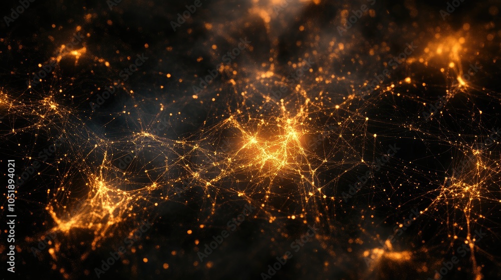 Poster abstract glowing neurons in a complex network, representing the brain's structure and the wonders of