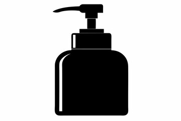 Obraz premiumSoap Bottle Silhouette Vector, Soap Pump Bottle Clipart, soap dispenser liquid water. 