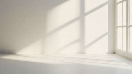 Fototapeta premium Bright and Minimal White Background with Soft Shadows Leaving Ample Copy Space