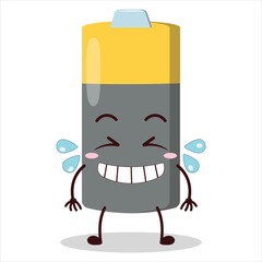 cute pleased expression of battery character