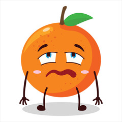 cute bored expression of orange character