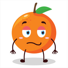 cute silent expression of orange character