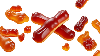 Gummy on transparent white background PNG.....