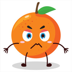 cute irritated expression of orange character