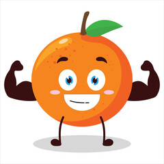 cute masculine healthy athlete expression of orange character