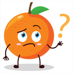 cute curious expression of orange character