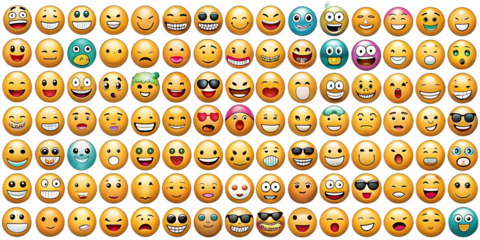 Set of emoji  isolated on white background.AI GENERATED