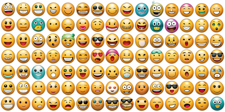 Set of emoji isolated on white background.AI GENERATED