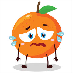 cute depressed expression of orange character