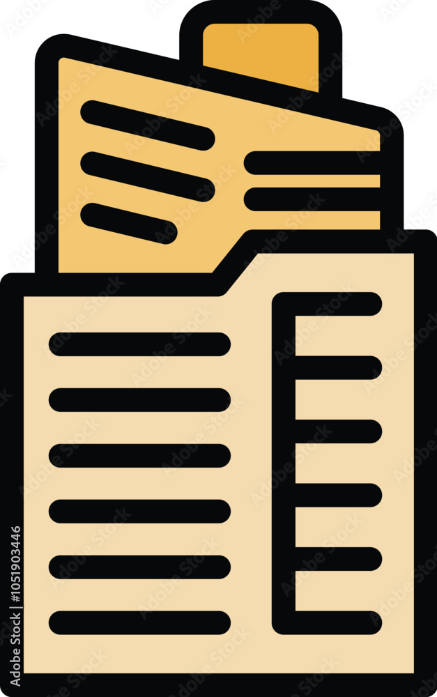 Poster this vector illustration shows a folder storing a building, representing the concept of modern data 