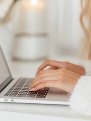 person typing on a laptop keyboard