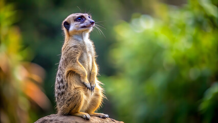 Obraz premium Meerkat standing alert