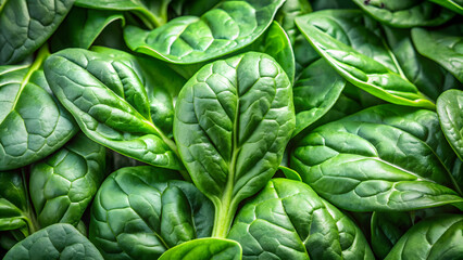Obraz premium Macro photography of fresh spinach background
